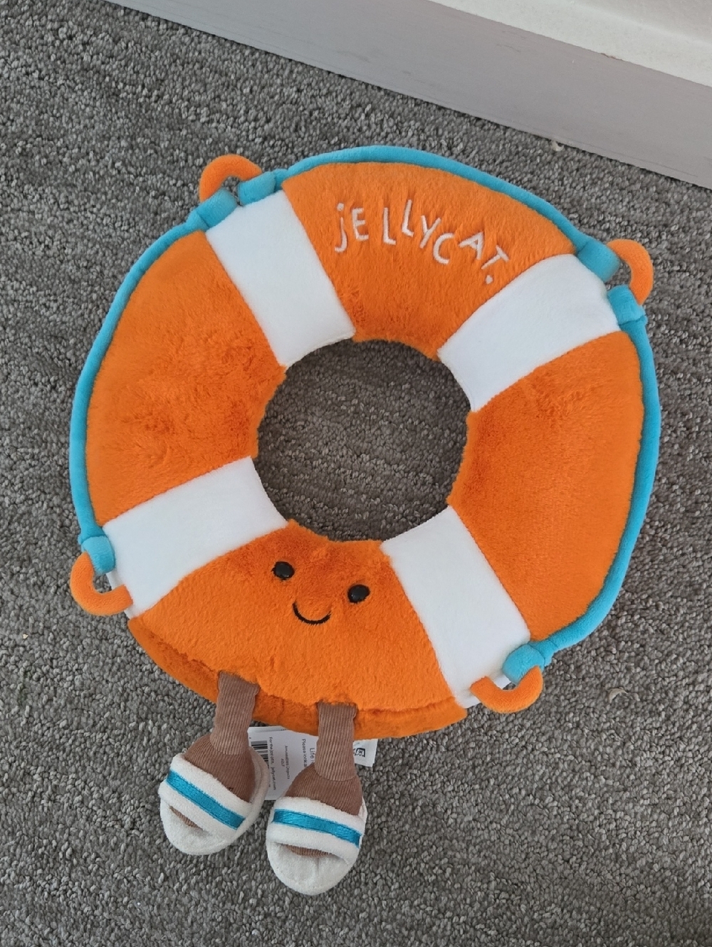 Jellycat Rare Yacht Club LifeRing Orange, White & Turquoise Plush Amuseables Toy